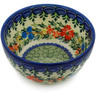 Polish Pottery Bowl 5&quot; Ring Of Flowers UNIKAT
