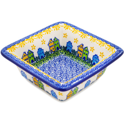 Polish Pottery Bowl 5&quot; Riverside Village UNIKAT