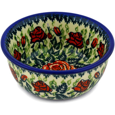 Polish Pottery Bowl 5&quot; Rose Princess UNIKAT