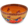 Polish Pottery Bowl 5&quot; Roses In Sunset Garden UNIKAT