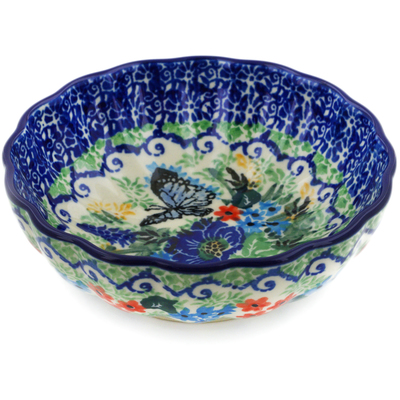 Polish Pottery Bowl 5&quot; Royal Blue Monarch UNIKAT