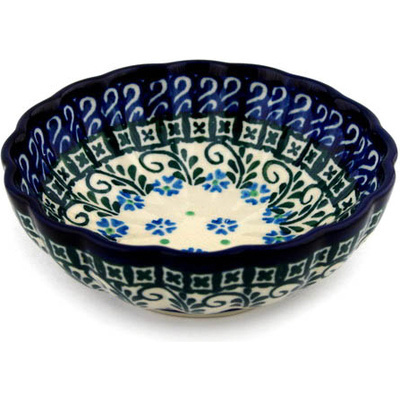 Polish Pottery Bowl 5&quot; Royal Clover Flower