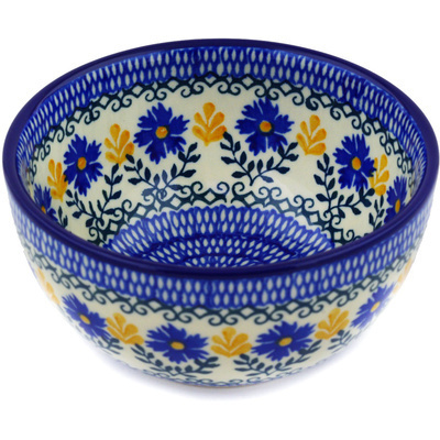 Polish Pottery Bowl 5&quot; Royal Daisy