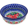 Polish Pottery Bowl 5&quot; Sand Dollar Flowers UNIKAT