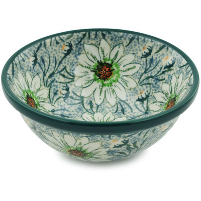 Polish Pottery Bowl 5&quot; Sea Of Daisies UNIKAT