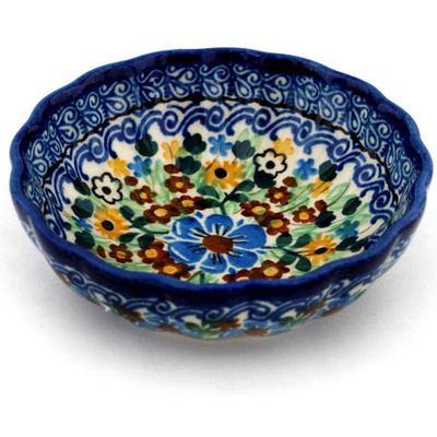 Polish Pottery Bowl 5&quot; Sea Of Posies UNIKAT