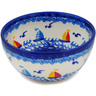 Polish Pottery Bowl 5&quot; Sea Sights UNIKAT