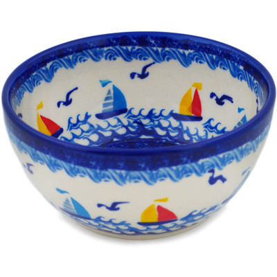 Polish Pottery Bowl 5&quot; Sea Sights UNIKAT