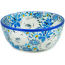 Polish Pottery Bowl 5&quot; Secret Blue Garden UNIKAT