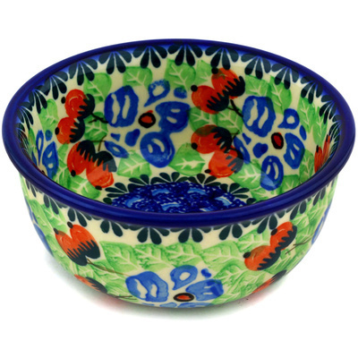 Polish Pottery Bowl 5&quot; Seeds Of Autumn UNIKAT