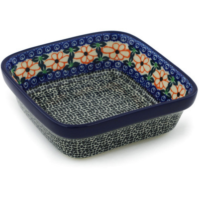 Polish Pottery Bowl 5&quot; Shadow Petals