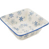 Polish Pottery Bowl 5&quot; Silver Snow Fall UNIKAT