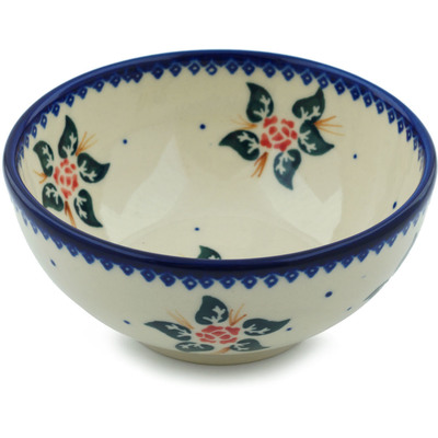 Polish Pottery Bowl 5&quot; Simple Christmas