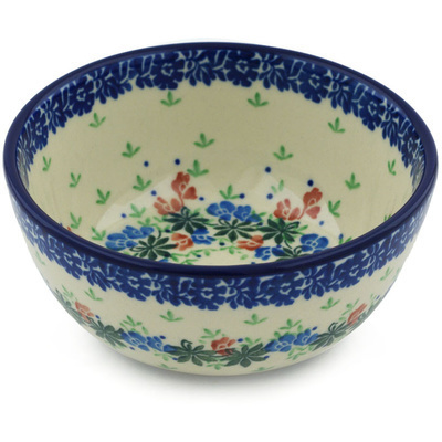 Polish Pottery Bowl 5&quot; Snapdragon Bouquet