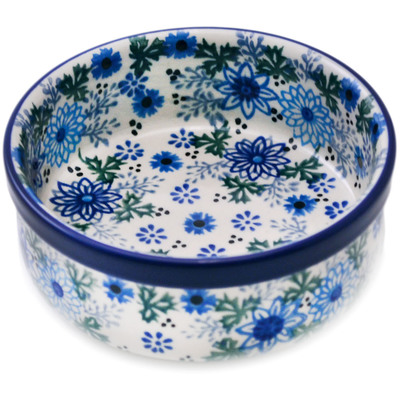Polish Pottery Bowl 5&quot; Soft Starry Flowers UNIKAT