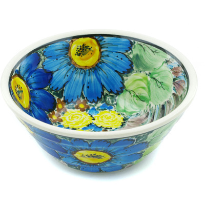 Polish Pottery Bowl 5&quot; Spring Awakenings UNIKAT