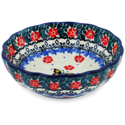 Polish Pottery Bowl 5&quot; Spring Butterfly