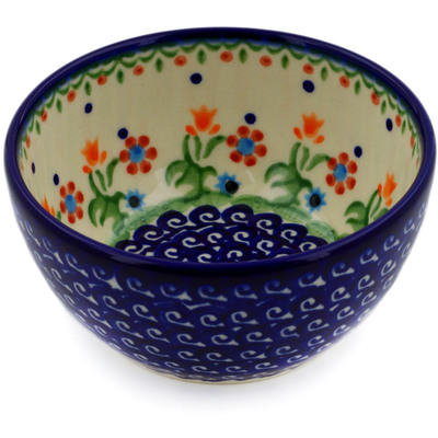 Polish Pottery Bowl 5&quot; Spring Flowers