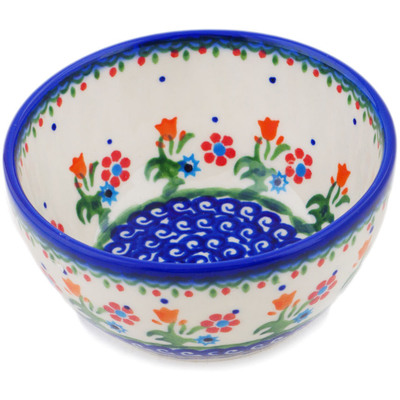 Polish Pottery Bowl 5" Spring Flowers