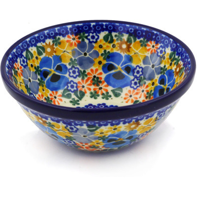 Polish Pottery Bowl 5&quot; Spring Garden UNIKAT