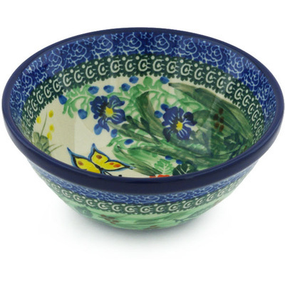 Polish Pottery Bowl 5&quot; Spring Garden UNIKAT