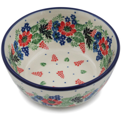 Polish Pottery Bowl 5&quot; Spring Garland