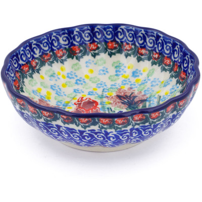 Polish Pottery Bowl 5&quot; Spring Iris UNIKAT
