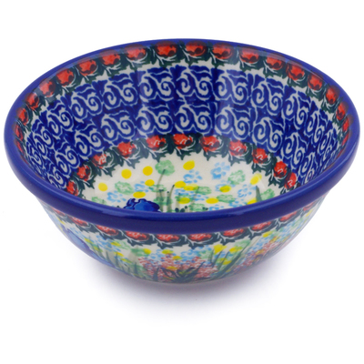 Polish Pottery Bowl 5&quot; Spring Iris UNIKAT