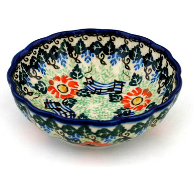 Polish Pottery Bowl 5&quot; Spring Song UNIKAT