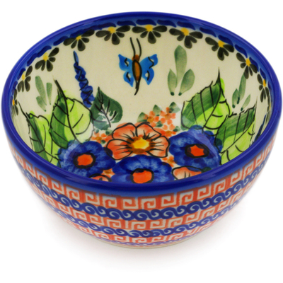 Polish Pottery Bowl 5&quot; Spring Splendor