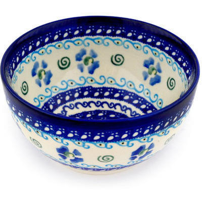 Polish Pottery Bowl 5&quot; Spring Violets