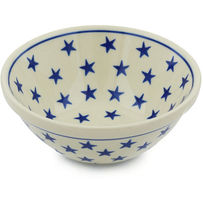 Polish Pottery Bowl 5&quot; Starburst Americana