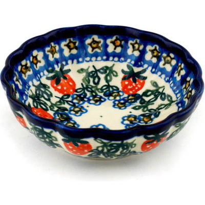 Polish Pottery Bowl 5&quot; Strwaberry Fever