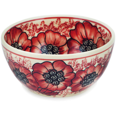 Polish Pottery Bowl 5&quot; Sugar Plum Poppies