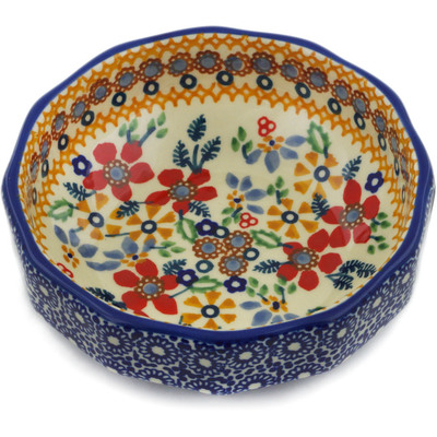 Polish Pottery Bowl 5&quot; Summer Bouquet UNIKAT