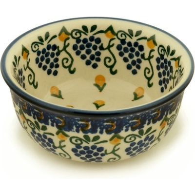 Polish Pottery Bowl 5&quot; Summer Grapes