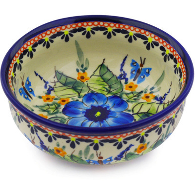 Polish Pottery Bowl 5&quot; Summer Splendor UNIKAT