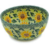 Polish Pottery Bowl 5&quot; Sunflower Fields