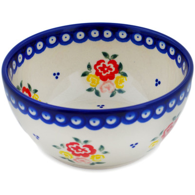 Polish Pottery Bowl 5&quot; Sunny Side Blooms