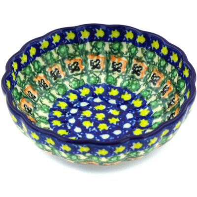 Polish Pottery Bowl 5&quot; Sunshine Circle UNIKAT
