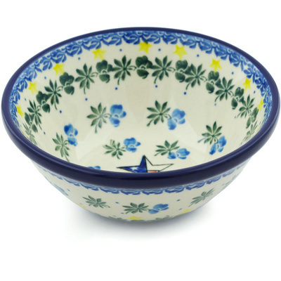 Polish Pottery Bowl 5&quot; Texas Blue Bonnets