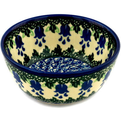Polish Pottery Bowl 5&quot; Texas Bluebell