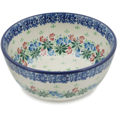 Polish Pottery Bowl 5&quot; Texas Longhorn Wildflower