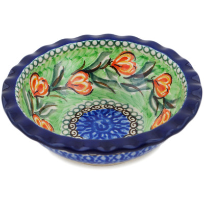 Polish Pottery Bowl 5&quot; Tulip Wreath UNIKAT