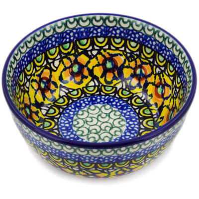Polish Pottery Bowl 5&quot; Turkish Flowers UNIKAT