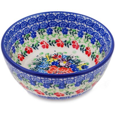 Polish Pottery Bowl 5&quot; Unique Garden UNIKAT