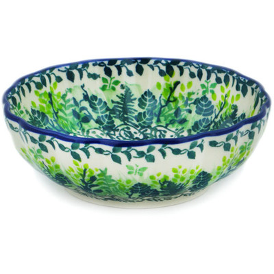 Polish Pottery Bowl 5&quot; Vibrant Jungle UNIKAT
