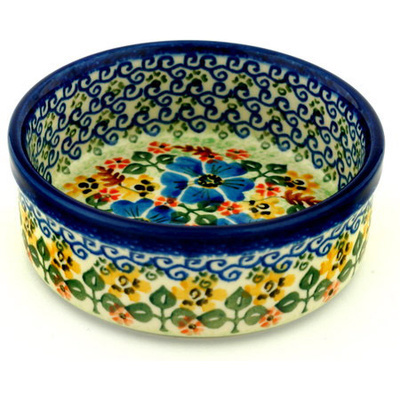 Polish Pottery Bowl 5&quot; Vibrant Spring UNIKAT