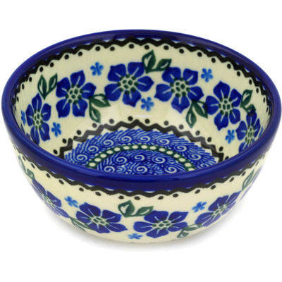 Polish Pottery Bowl 5&quot; Vinca Wreath