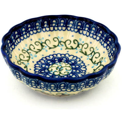 Polish Pottery Bowl 5&quot; Vine Trellis